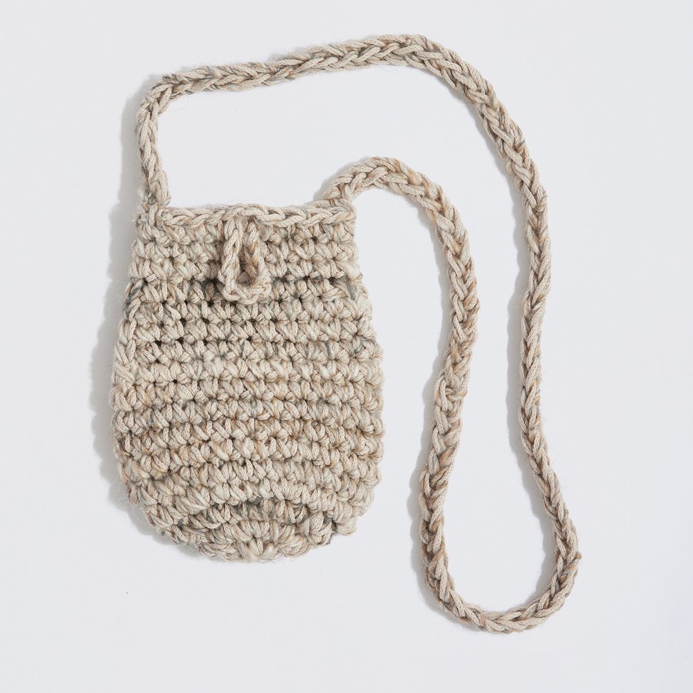 Funda para teléfono de crochet “Elise lana + algodón” beige