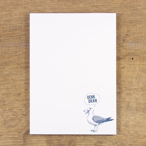 Notice block "Remember" Möwe from recycled paper