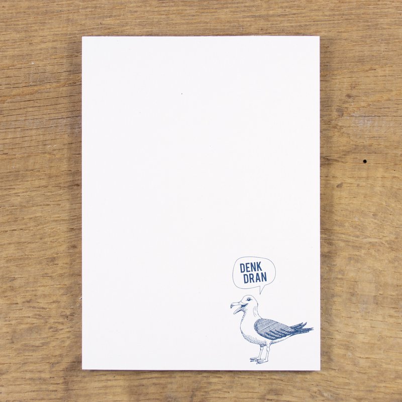 Let op blok "Remember" Möwe van gerecycled papier