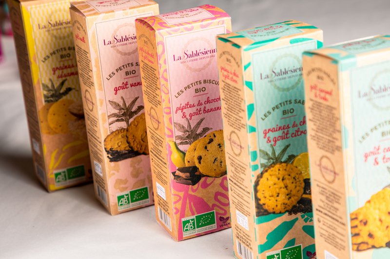 Bio- und vegane Shortbread-Kekse mit Zitrone und Chiasamen – 110-g-Karton