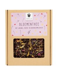 Floral herbal tea blend with dried flowers and herbs. Includes a variety of dried flowers, herbs, and botanicals for a fragrant and soothing tea experience.