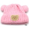 T-P1.2 HAT1001-003-3 Mütze mit Bär für Kinder, Rosa