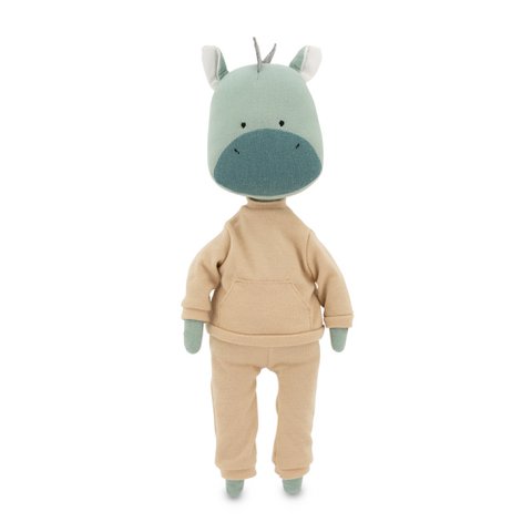 Cotton soft toy, Cotti Motti - Andy the Dragon: Beige Tracksuit + bonus mermaid tale (30cm)