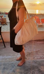 ANNA NERA Fairtrade Big Bag M - Met rits - Strandtas - Weekendtas - Shopper M naturel