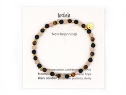 Natuursteen armband new beginnings, zilver en goud
