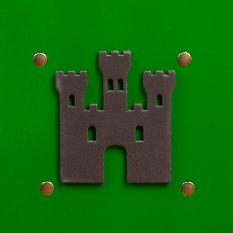 SHIELD KAMELOT S GREEN WITH CASTLE - ST658
