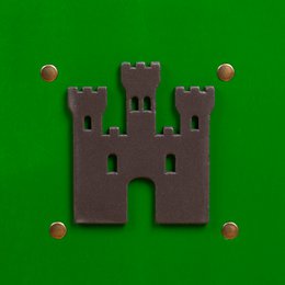 SHIELD KAMELOT S GREEN WITH CASTLE - ST658