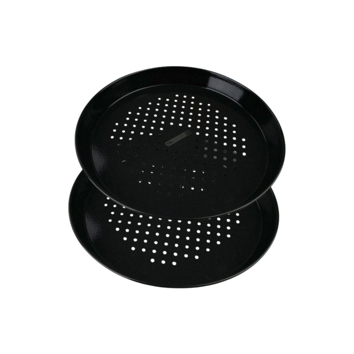 Set of 2 round perforated pizza plates, oven and barbecue 32 cm FM Professional Barbecue