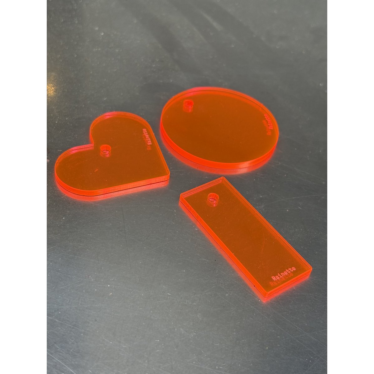 Fluorescent plexi key ring pack (12 pieces)