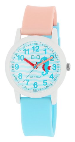 Q&Q kinderhorloge met harsband, "Seahorse", 10 ATM