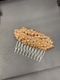 Peineta de cristal dorado claro para peinados de novia