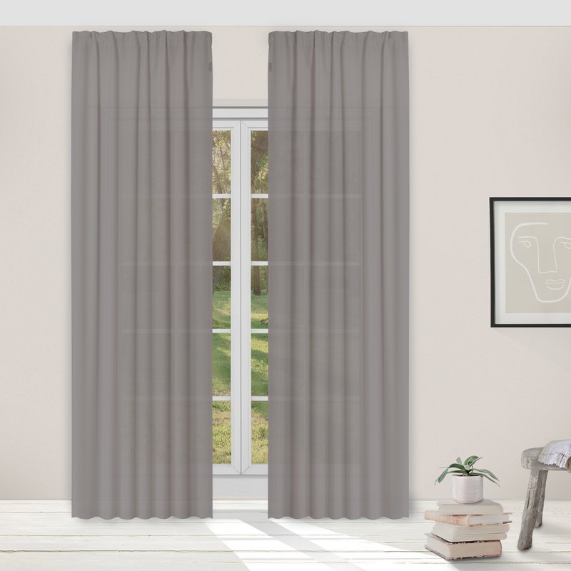 Light Guard ready -made curtain - Lightly transmitting - Length adjustable - with rings - 140x280cm