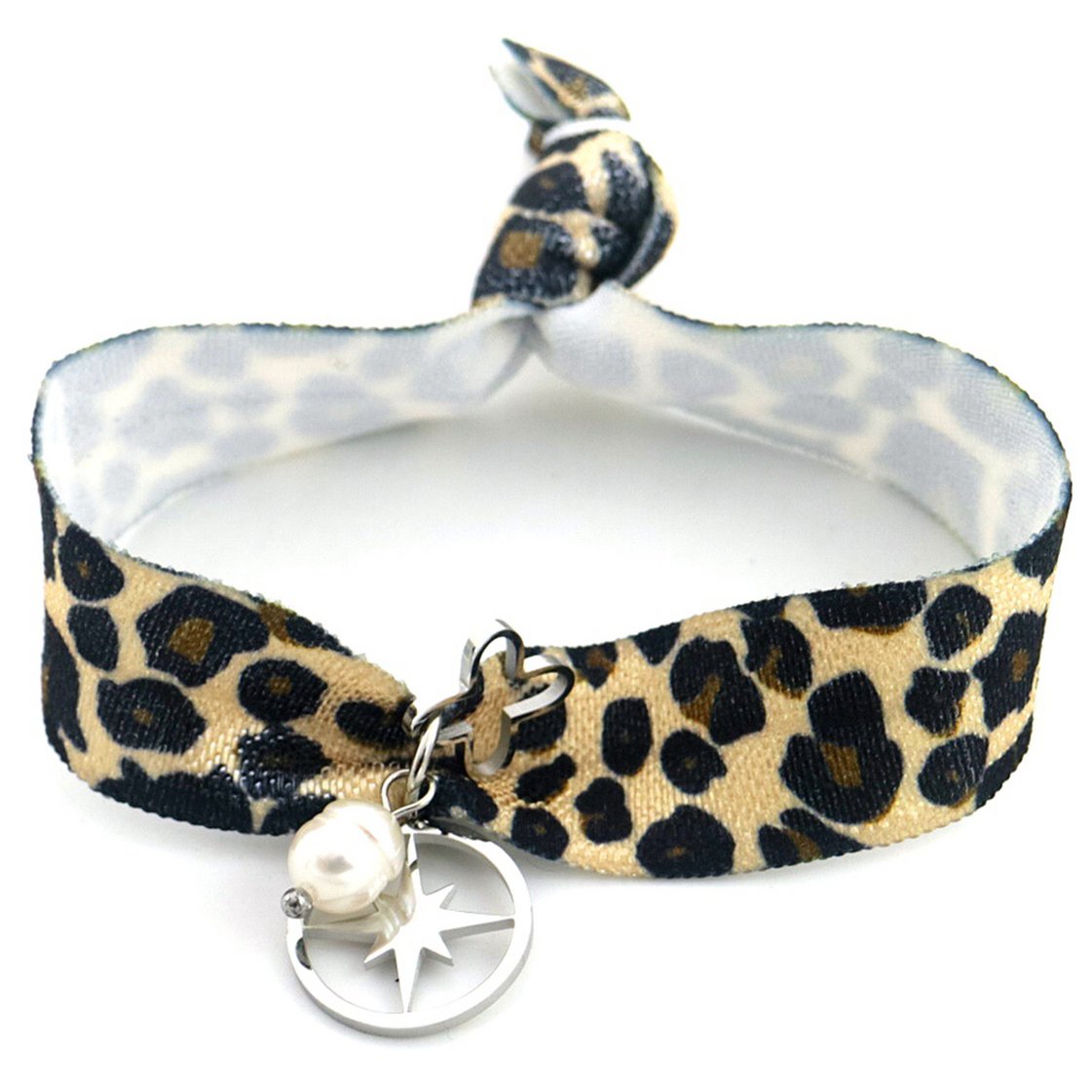E-E10.1 B2275-007S S. Steel Bracelet Leopard Star