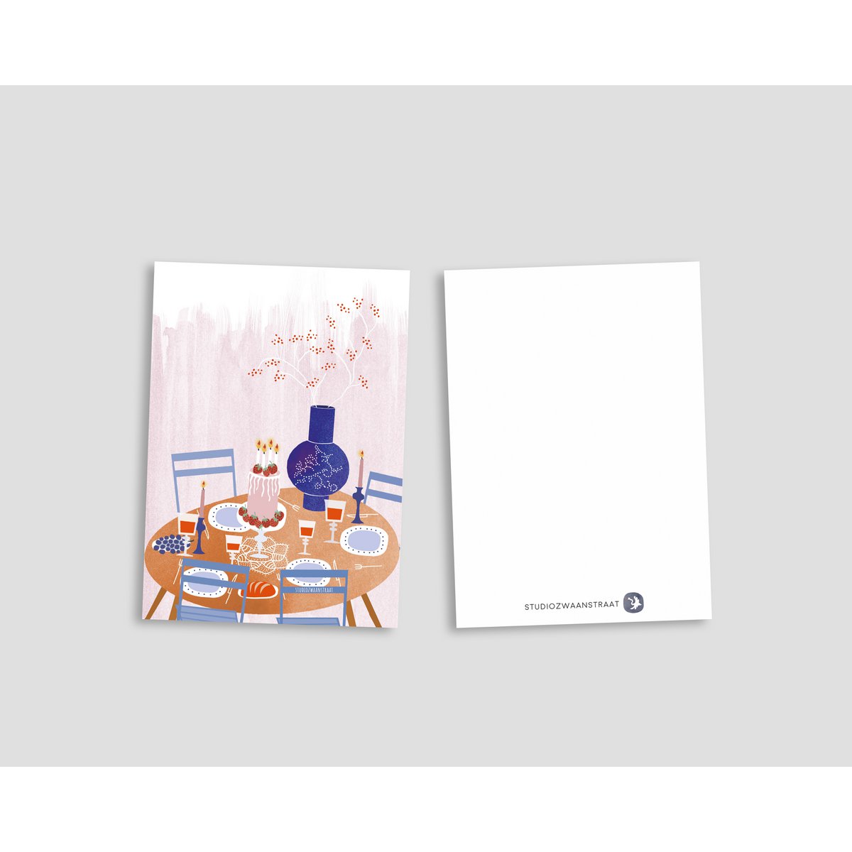 Postkarte 'Kuchen essen'