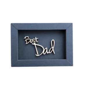 BEST DAD frame kaart hout belettering magneet