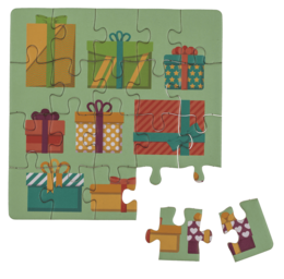 Square shaped gift card, puzzle, Birthday,