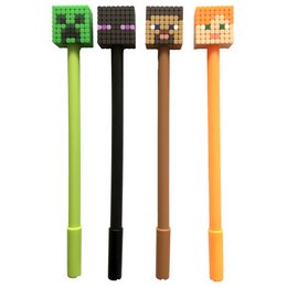 Minecraft Fine Tip Pen med silikone topper (Alex/Steve/Creeper/Enderman)