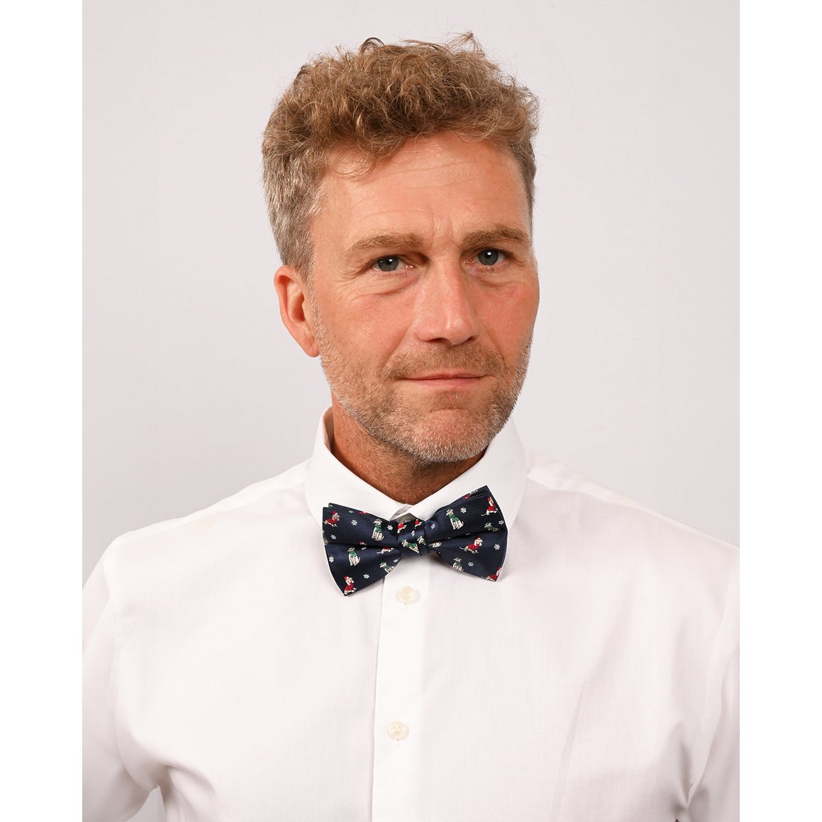 Bowtie - Mørkeblå med julehunde