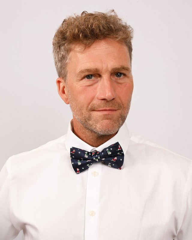 Bowtie - Mørkeblå med julehunde
