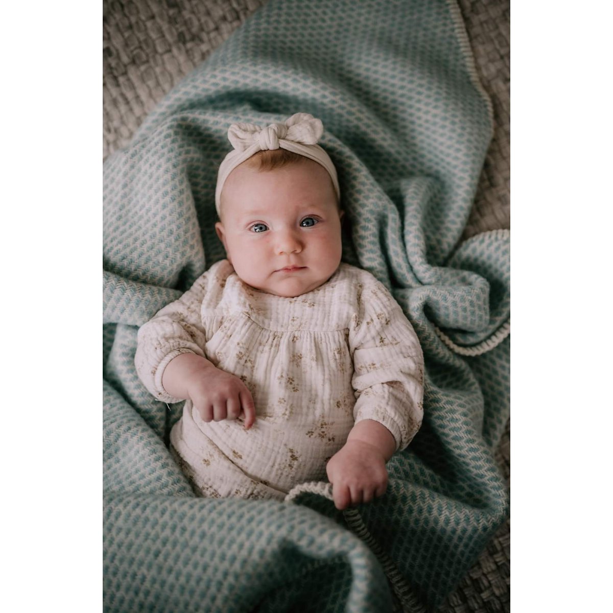 Coperta per culla in lana - Menta