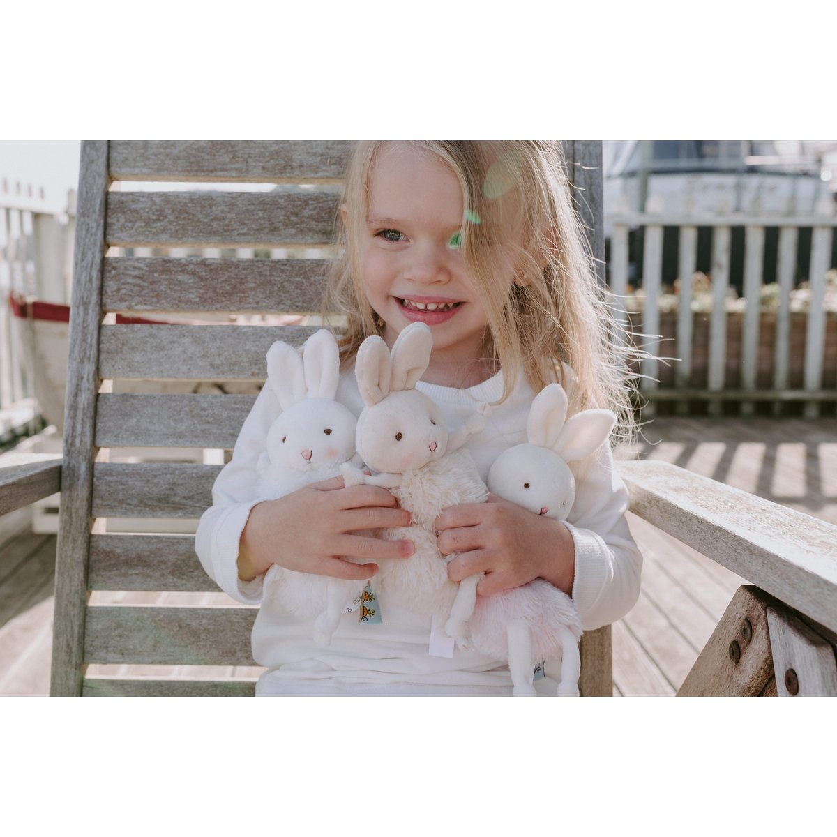 Bunnies By The Bay Roly-Poly peluche coniglio rosa