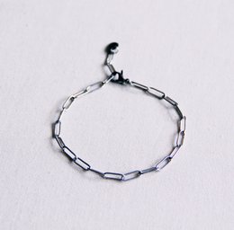 SA809 - Bracciale catena D in acciaio - argento