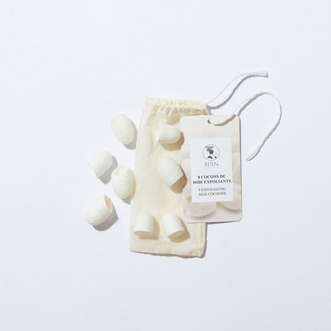 100% natuurlijke exfoliërende zijden cocons