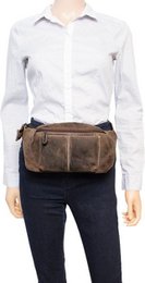 Hofte taske damer eller hofte taske mænd cognac farverig læder fanny pack