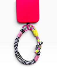 Keychain - cell phone chain 'LUJA' - black and white