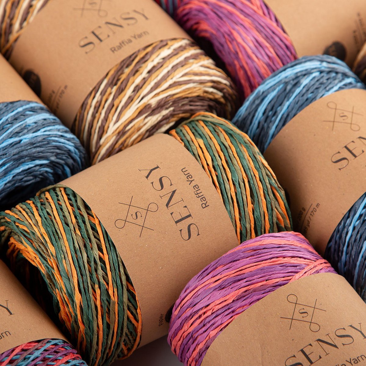 Sensy Premium 185 iarde %100 Filato di rafia multicolore in carta