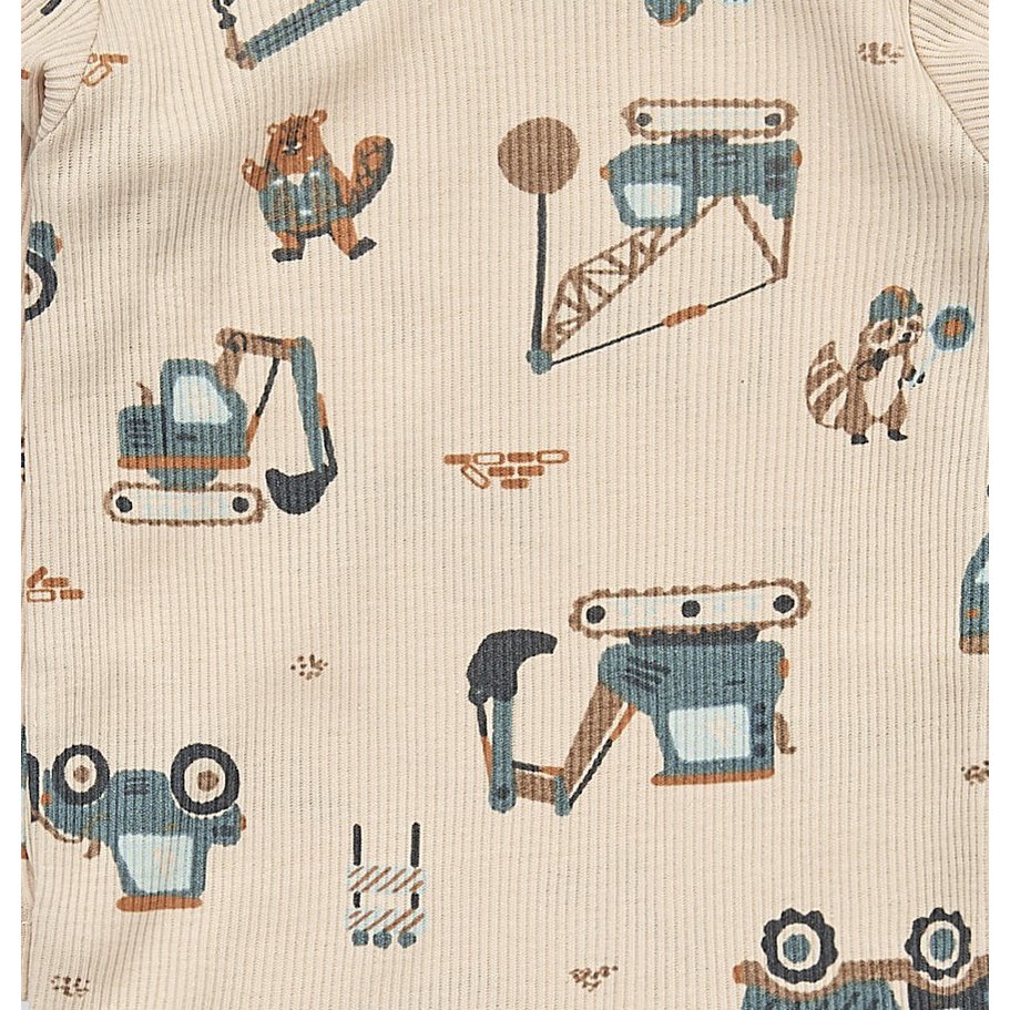 Langarm Body - 2x2 rib beige