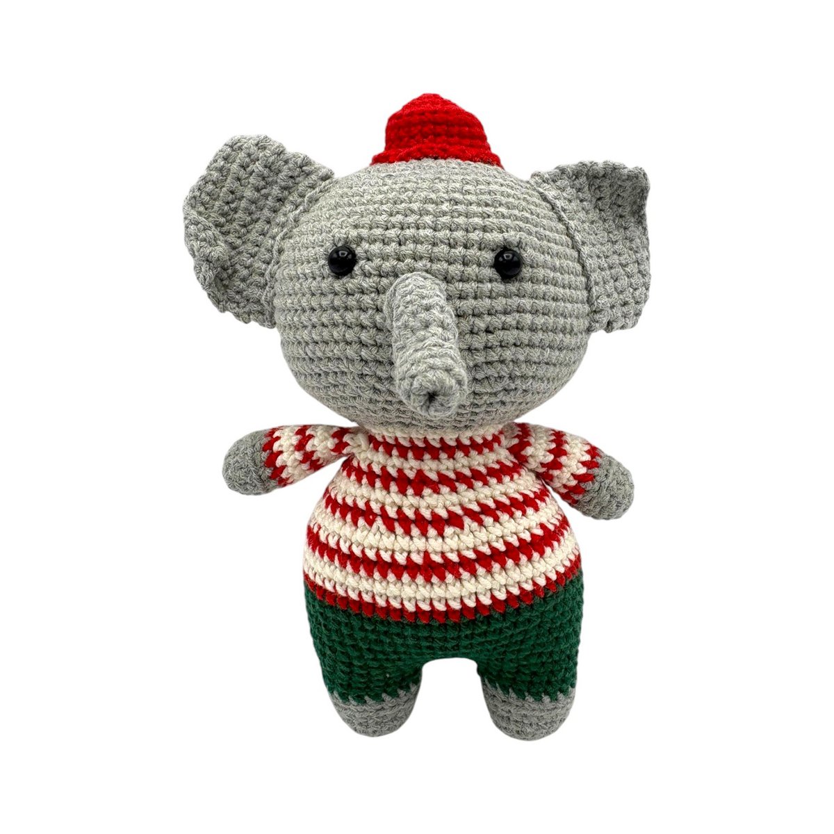 Crocheted elephant with hat