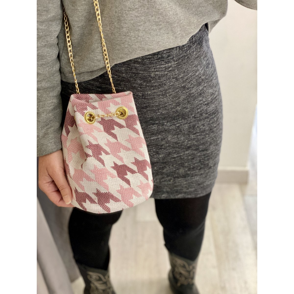 Sac Seau PIED DE COQ ROSE