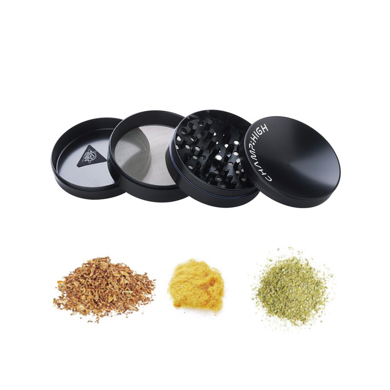 Grinder, Maxi Curved, XXL, 4 Parties, 100mm, Dents Diamants, Bleu Foncé
