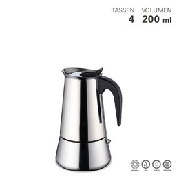 Cafetera express de acero inoxidable para 4 tazas