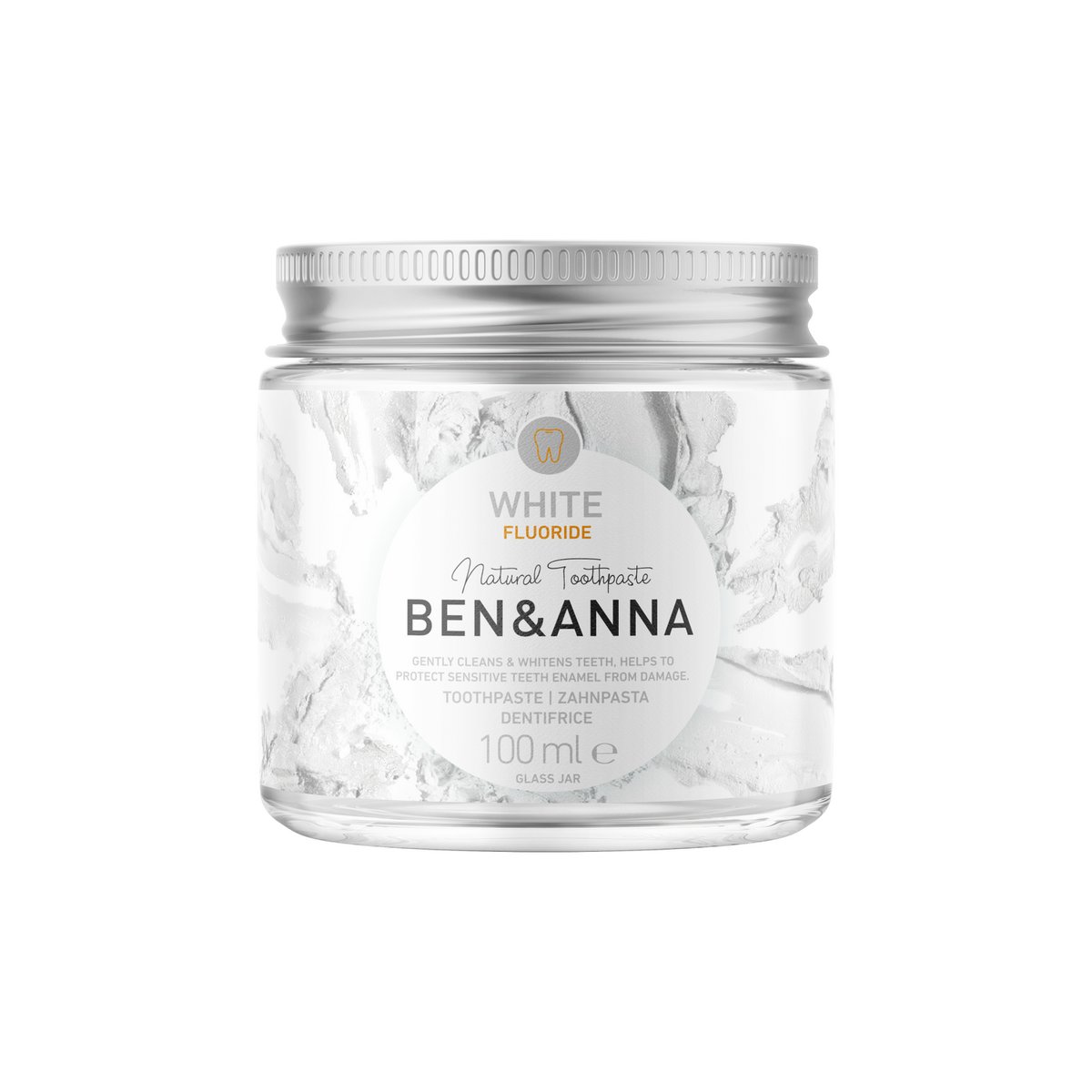 Toothpaste in Glass Jar With Fluoride