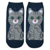 Grappige Sokken one size Blauw Polyester Kat