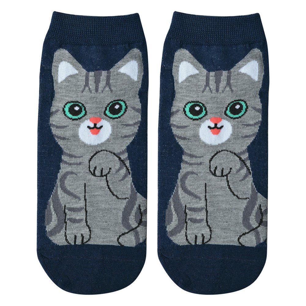 Grappige Sokken one size Blauw Polyester Kat