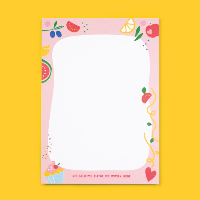 Notizblock "Die geheime Zutat ist immer Liebe" aus Recyclingpapier