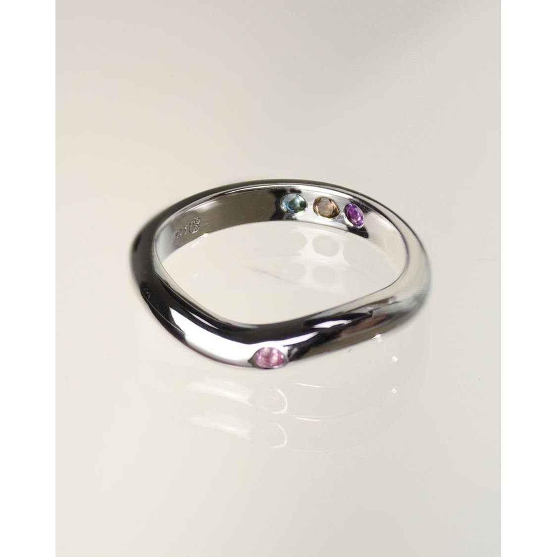 Pre-Set Hidden Inner Strength Ring Silver Polished