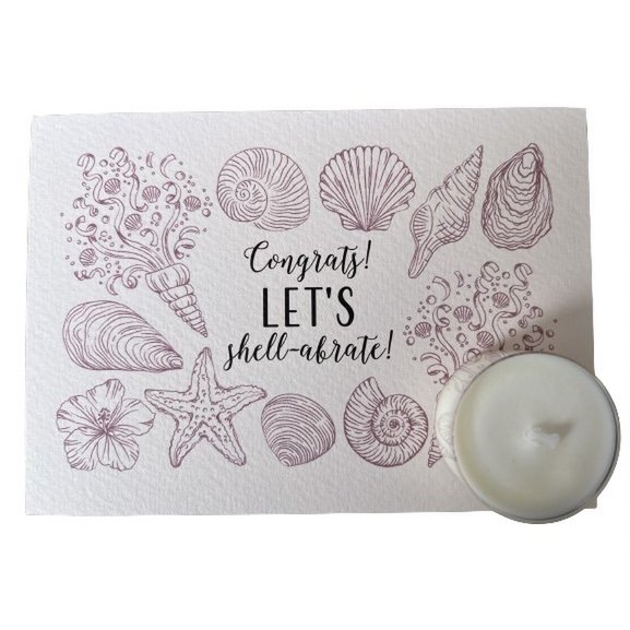 Congrats! Let’s shell-abrate! - theelicht kaart 