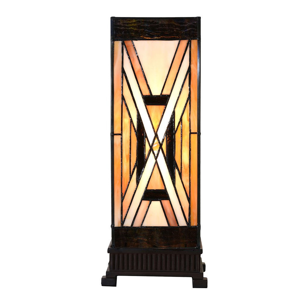 Tiffany Table Lampe 17x17x44 cm Verre brun