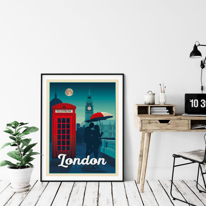 Vintage London Poster | Premium Poster City London Großbritannien