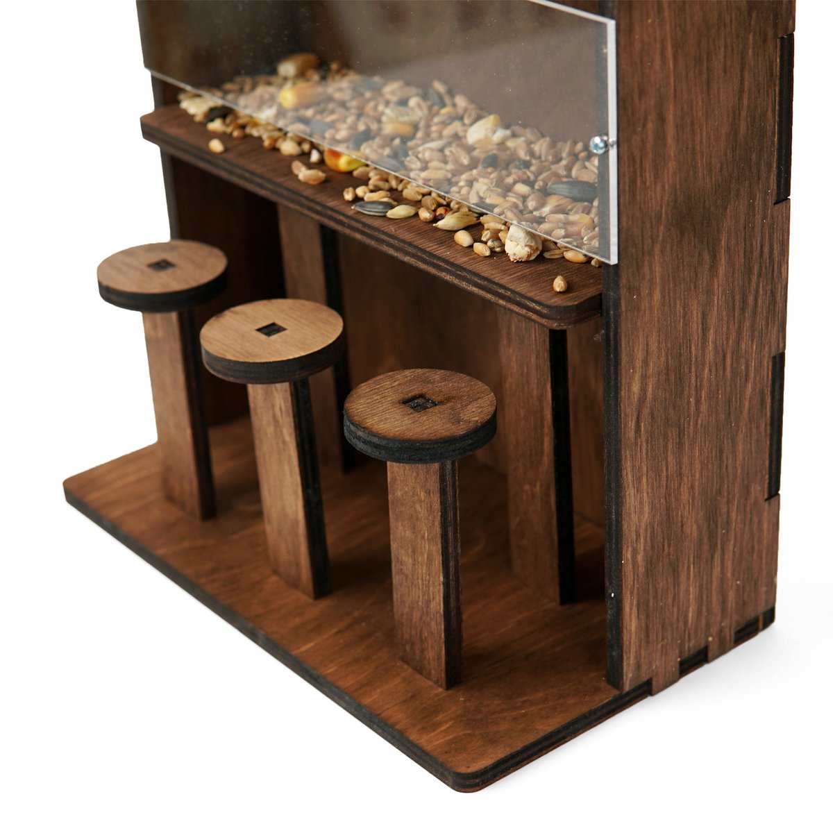 Comedero de madera para pájaros "Saloon", elegante decoración de jardín y balcón, regalo para amantes de las aves