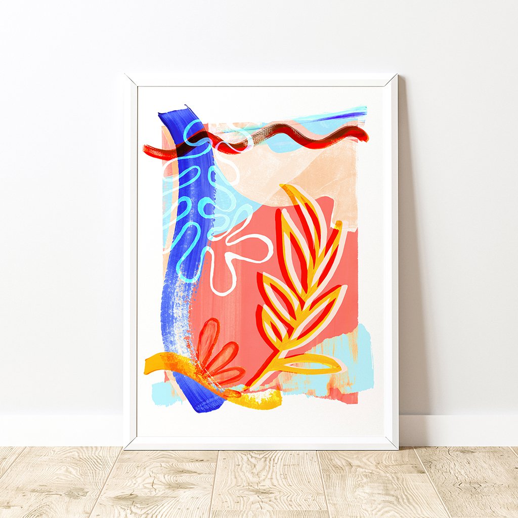 Abstrakcyjne kształty liści Art Print