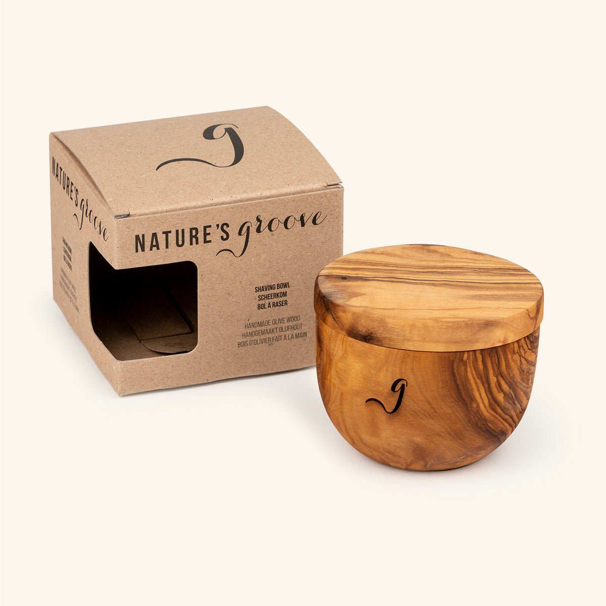 Luxury Handmade Olive Wood Shaving Bowl – 10cm Diameter