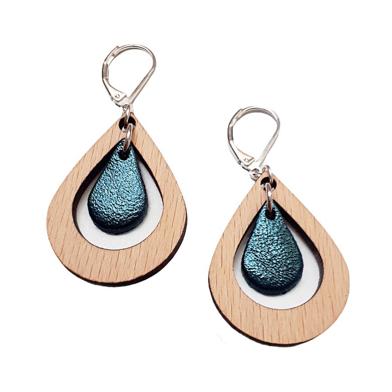 ALMOND petrol blue earrings