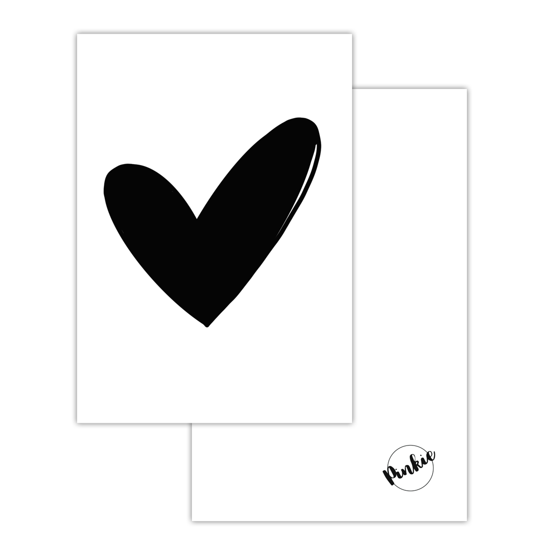 Mini card black heart