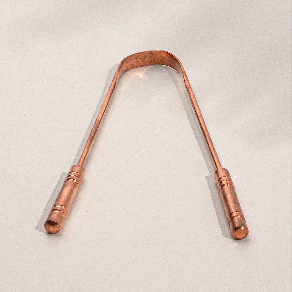Tongschraper luxe, puur koper (met 2 handgrepen) - 30 gram
