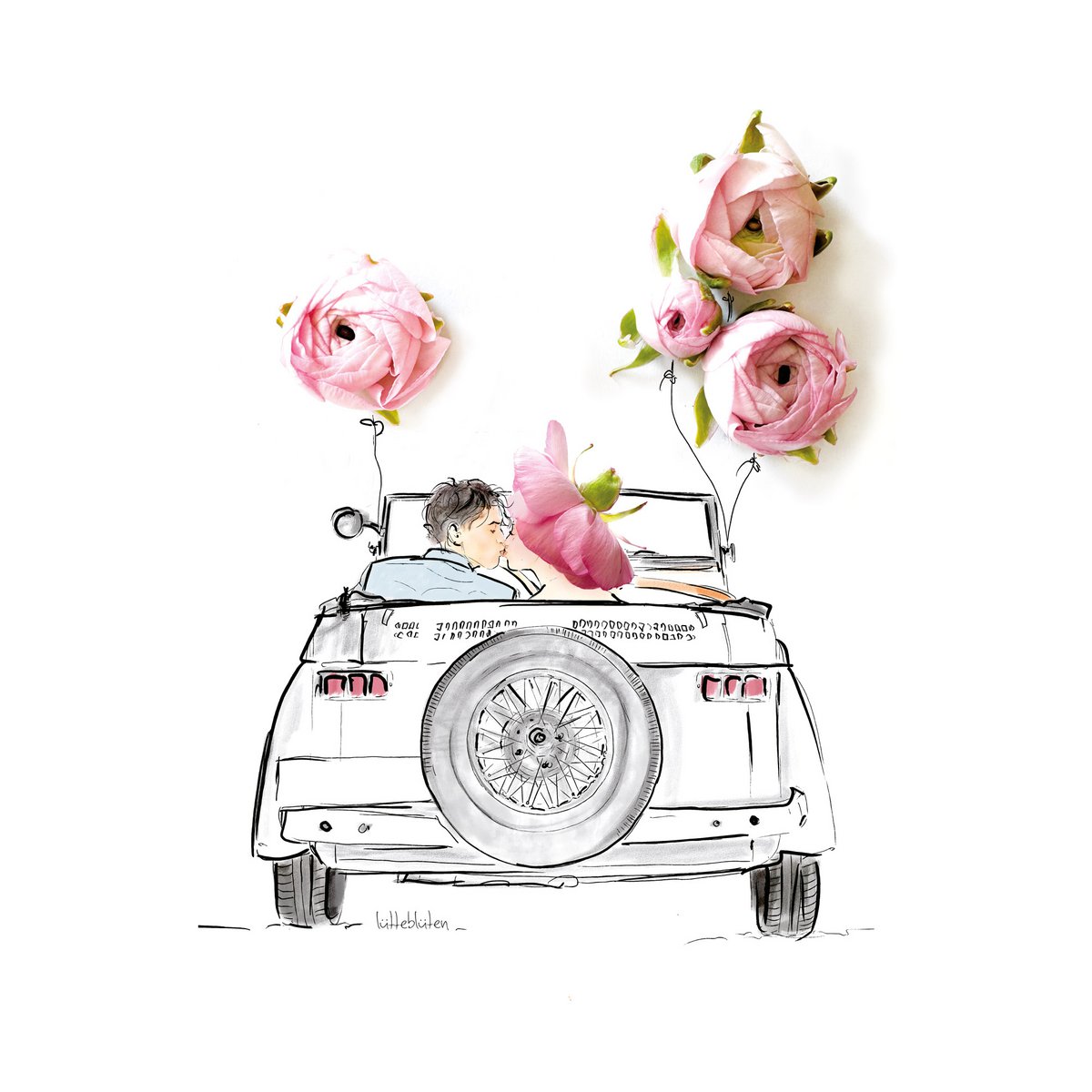 Kort med konvolut | Blomst
